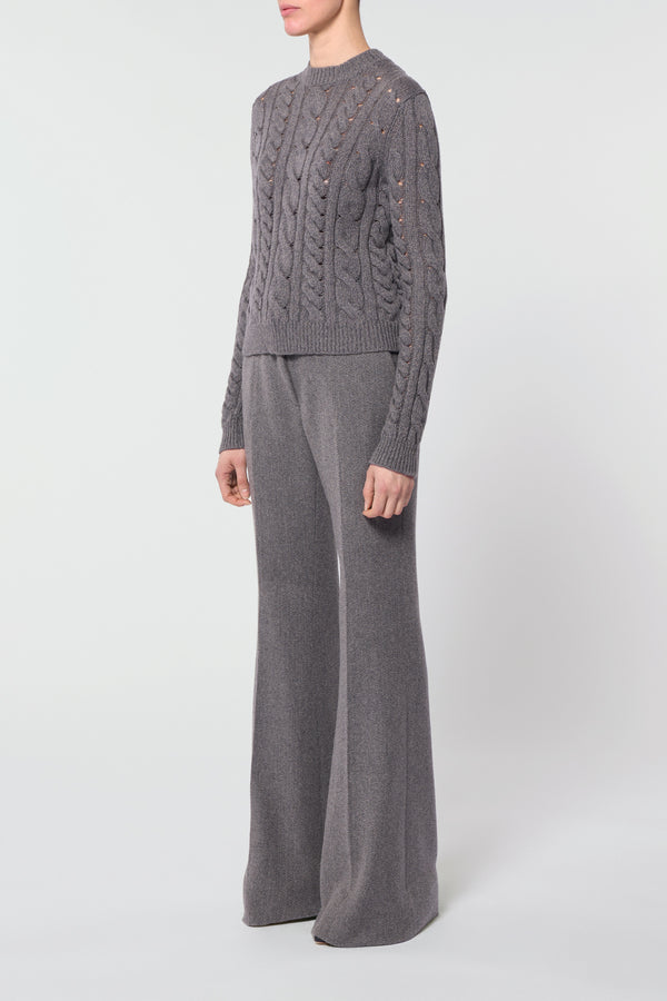 Gabriela Hearst Anthea Knit Sweater In Dark Grey Multi Cashmere