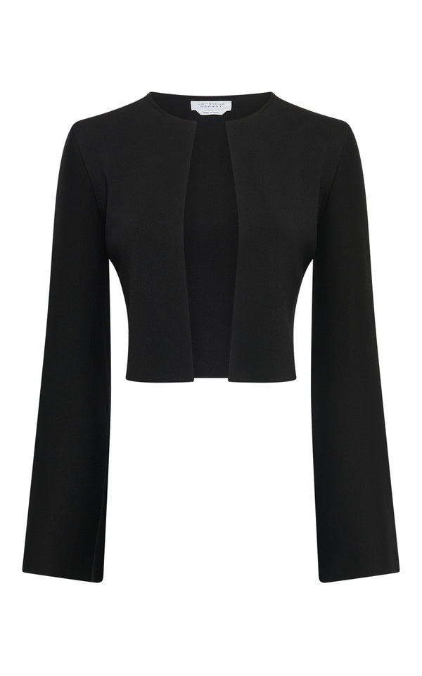Gabriela Hearst Antheia Cropped Knit Jacket In Black Silk