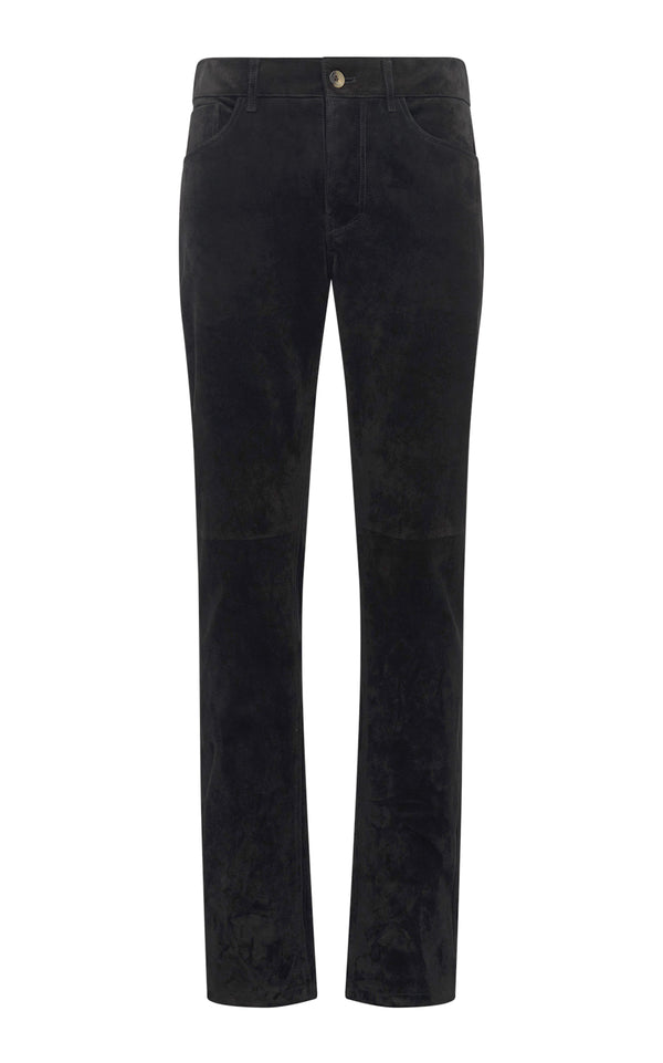 Gabriela Hearst Anthony Five Pocket Pant In Black Suede