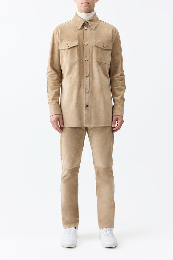 Gabriela Hearst Anthony Five Pocket Pant In Camel Suede