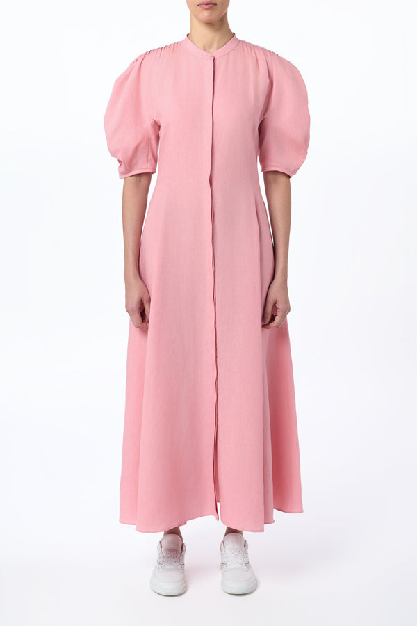 Gabriela Hearst Arabella Shirtdress In Rosa Aloe Linen