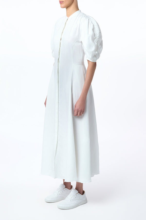 Gabriela Hearst Arabella Shirtdress In White Aloe Linen