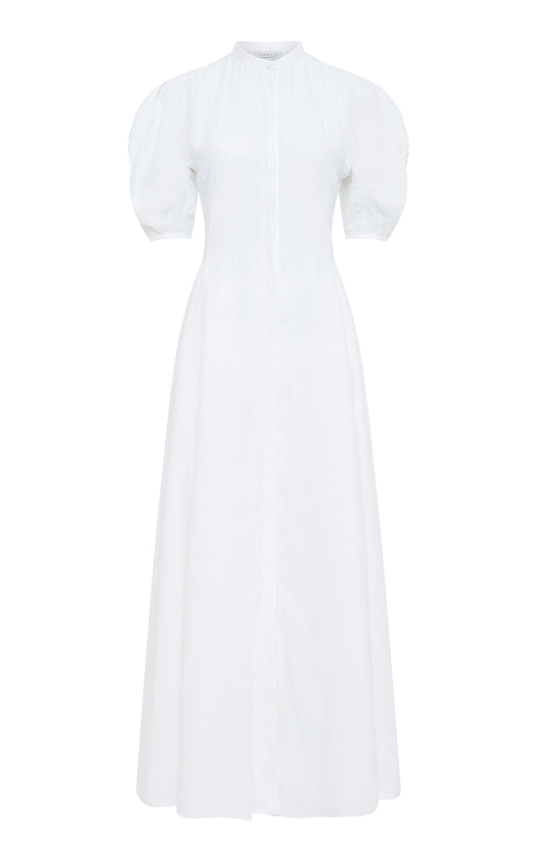 gabriela hearst Arabella Shirtdress in White Aloe Linen