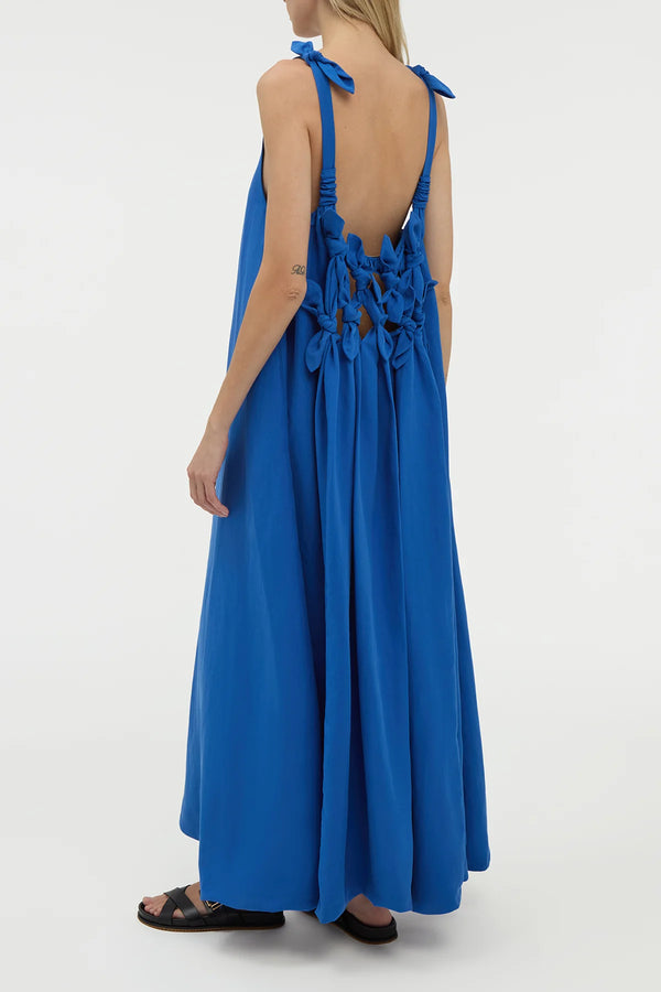 Gabriela Hearst Aras Maxi Dress In Cobalt Linen Silk