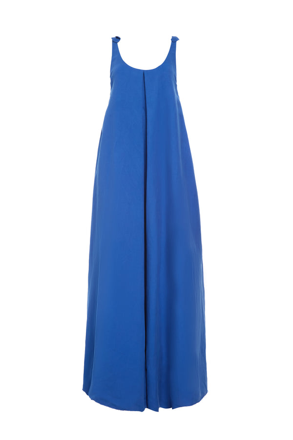gabriela hearst Aras Maxi Dress in Cobalt Linen Silk
