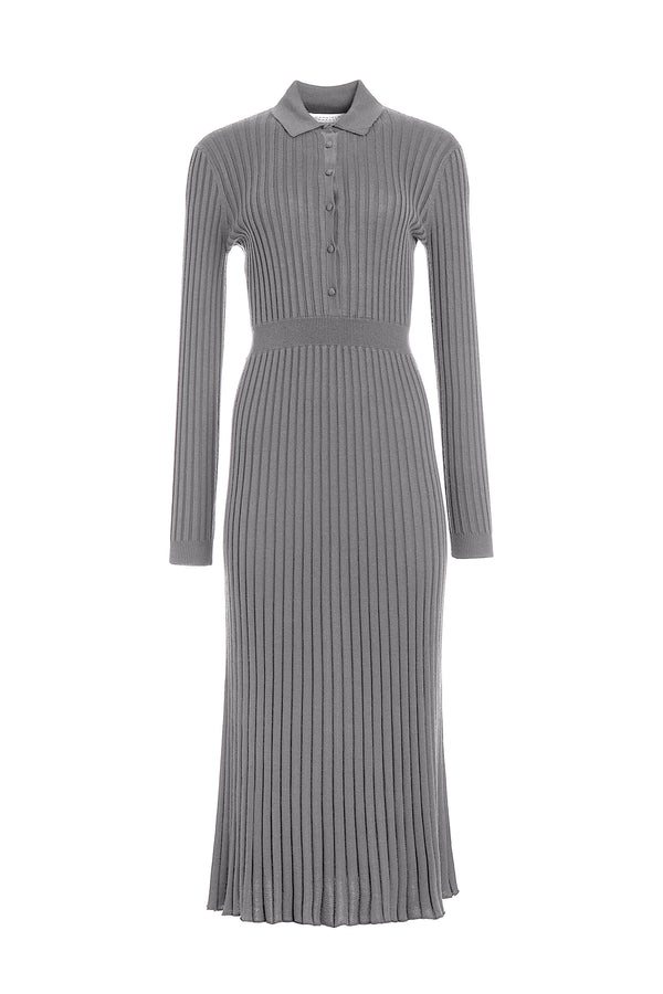 gabriela hearst Ardor Knit Maxi Dress in Heather Grey Cashmere Silk
