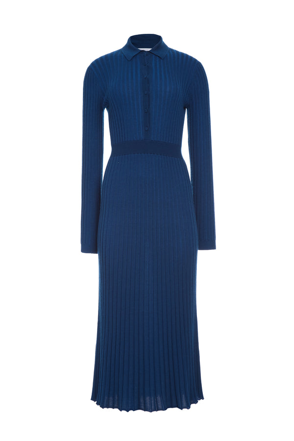 gabriela hearst Ardor Knit Maxi Dress in Washed Denim Cashmere Silk