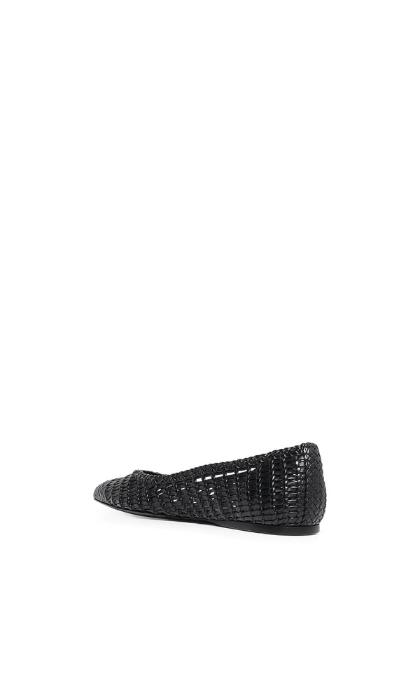 Gabriela Hearst Aurora Braided Flat Shoe In Black Leather