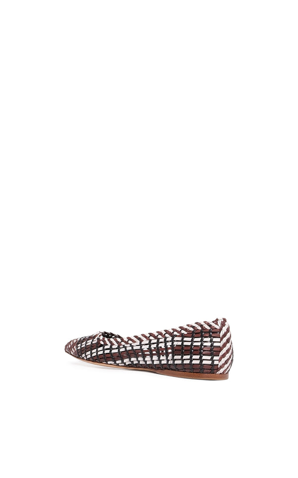 Gabriela Hearst Aurora Braided Flat Shoe In Chocolate Multi Leather