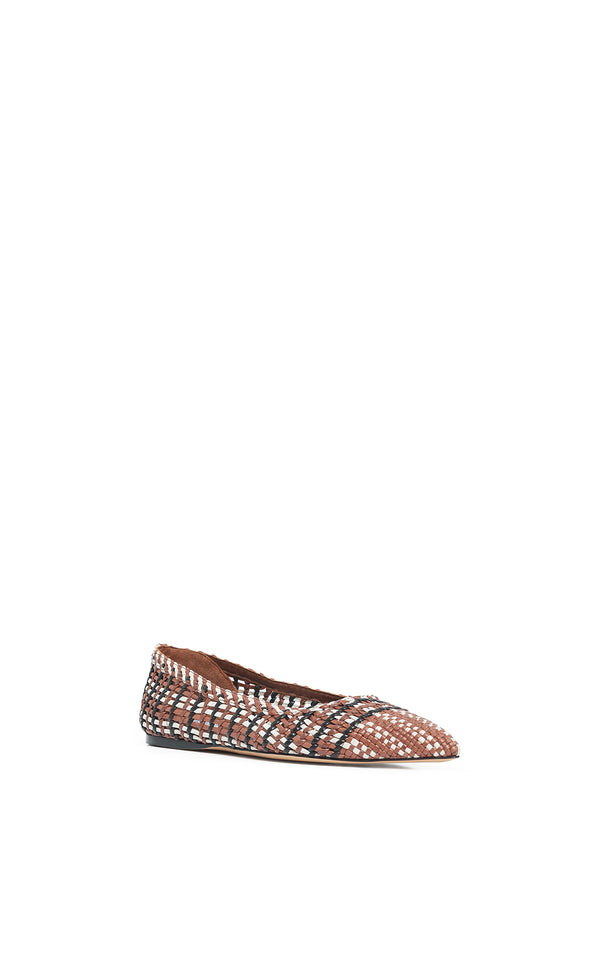 Gabriela Hearst Aurora Braided Flat Shoe In Cognac Multi Leather