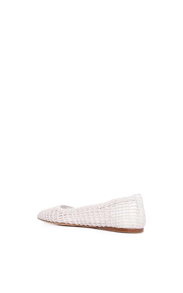 Gabriela Hearst Aurora Braided Flat Shoe In Pearlized White Leather