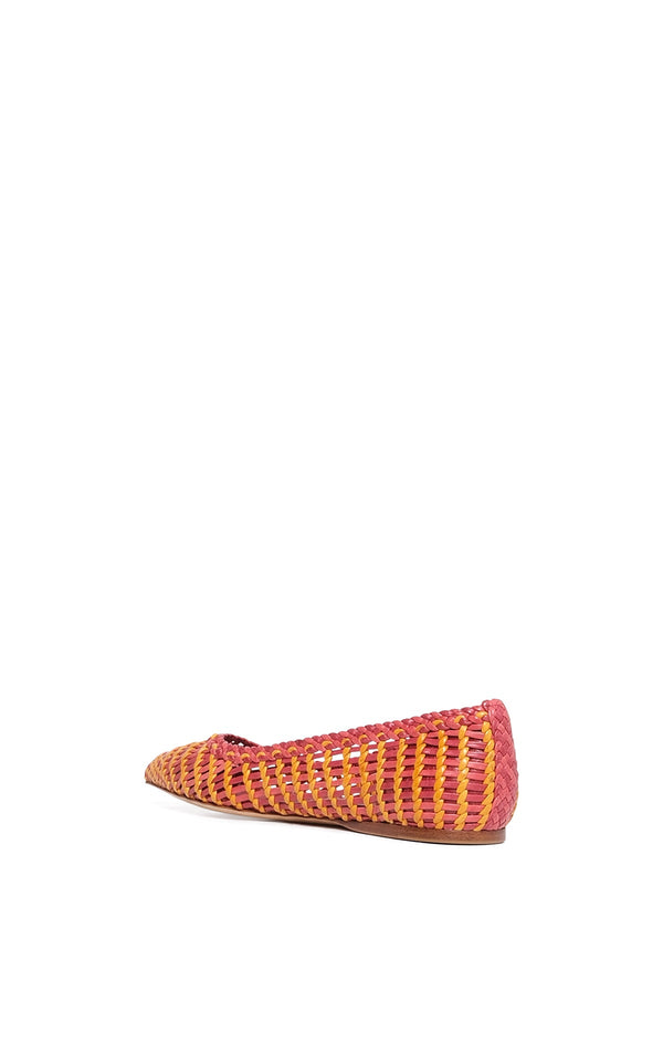 Gabriela Hearst Aurora Braided Flat Shoe In Pink Multi Leather
