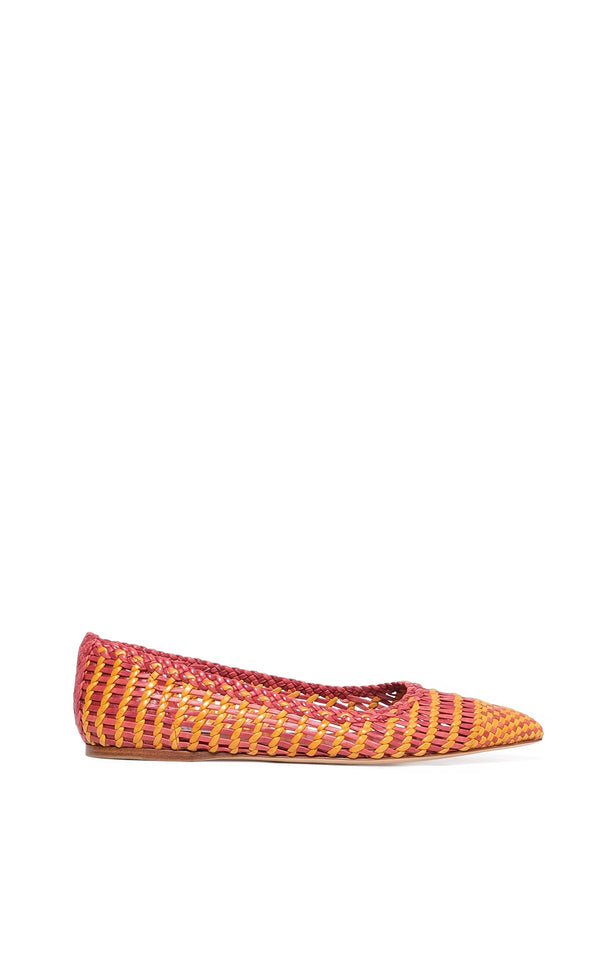 gabriela hearst Aurora Braided Flat Shoe in Pink Multi Leather