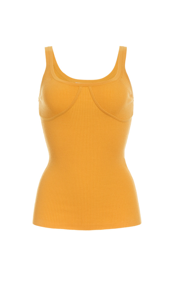 gabriela hearst Aurora Knit Tank Top in Yellow Merino Wool
