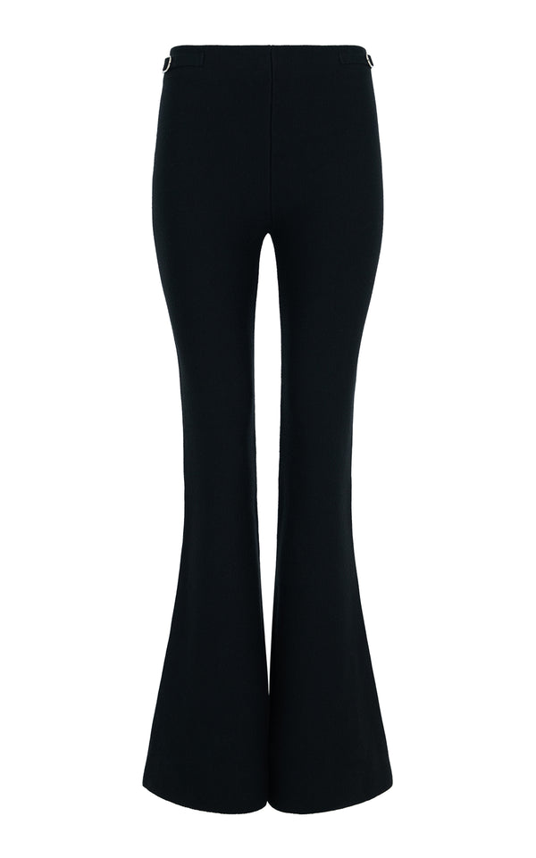 gabriela hearst Ayala Flare Cropped Knit Pant in Black Merino Wool Cashmere