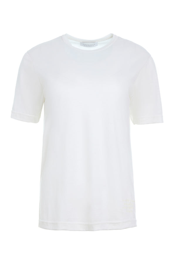 gabriela hearst Bandeira T-Shirt in Ivory Cashmere Jersey