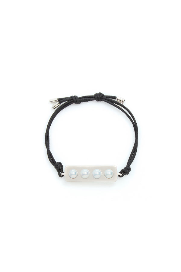 Gabriela Hearst Bar Bracelet In Platinum With Pearls