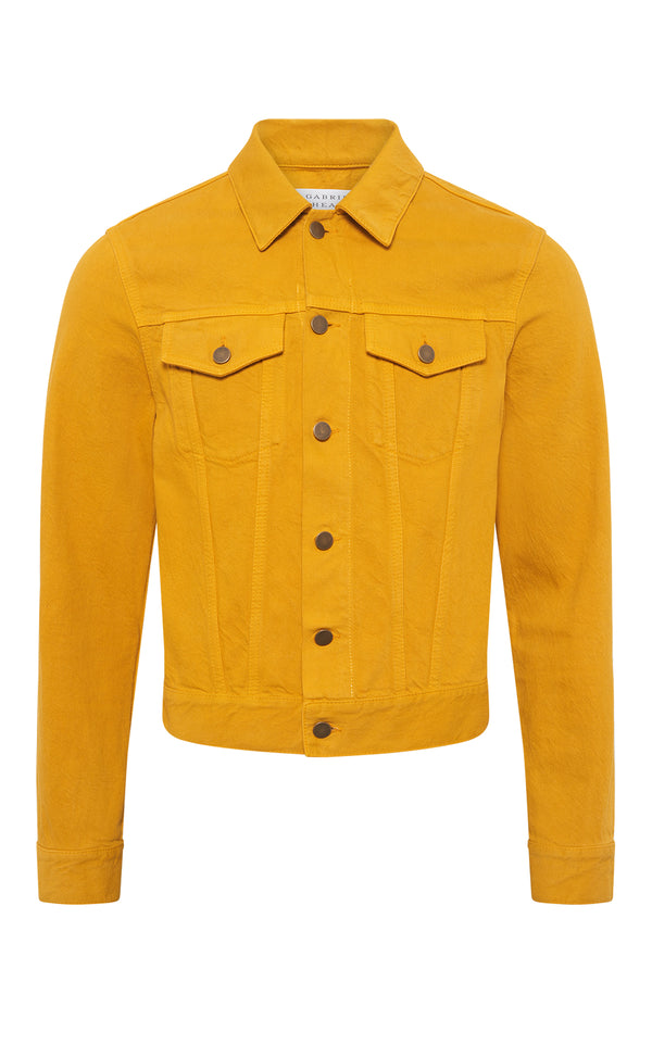 gabriela hearst Barry Trucker in Golden Birch Recycled Cotton Denim