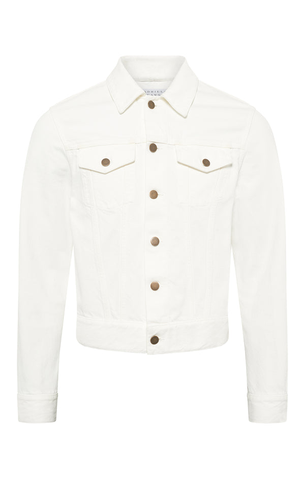 gabriela hearst Barry Trucker in White Recycled Cotton Denim