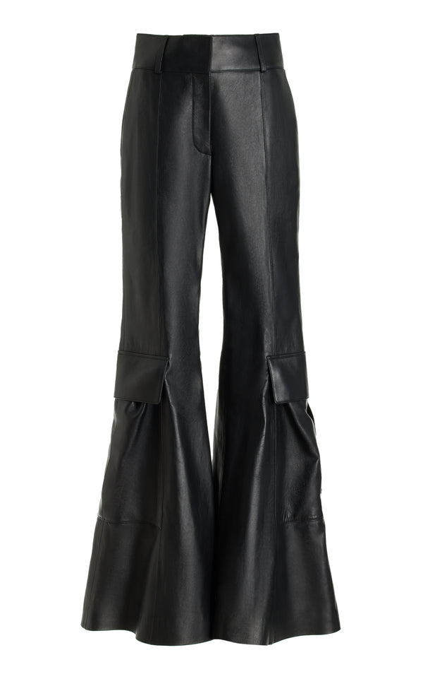 gabriela hearst Bate Cargo Pant in Black Nappa Leather