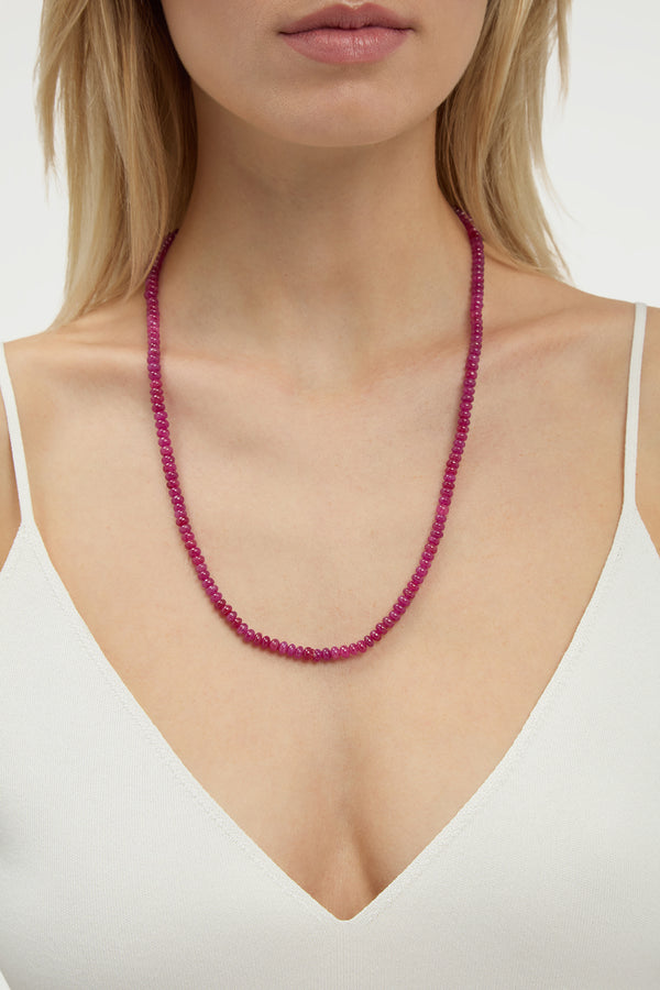 Gabriela Hearst Beaded Necklace In Ruby (Medium Beads)