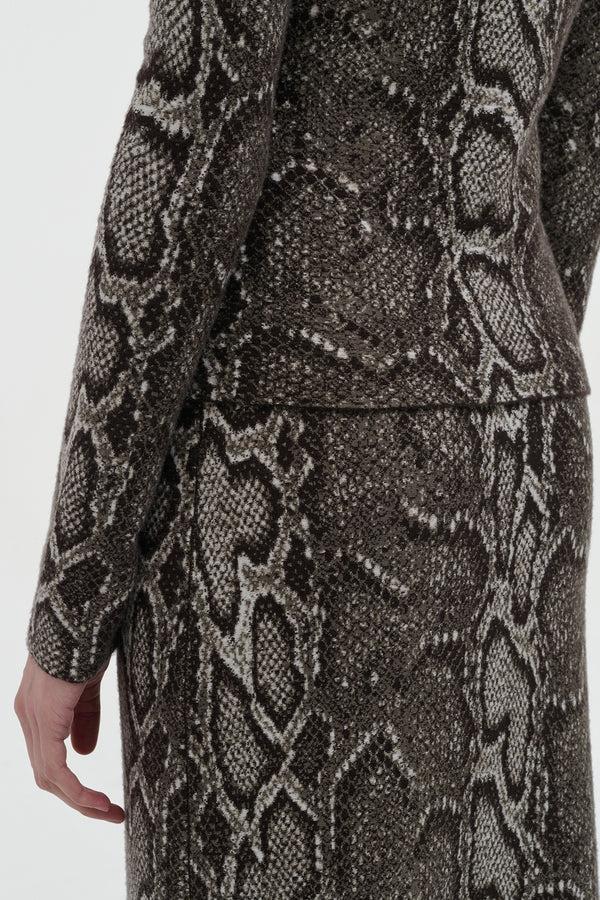 Gabriela Hearst Beda Knit Turtleneck In Greyscale Cashmere Silk