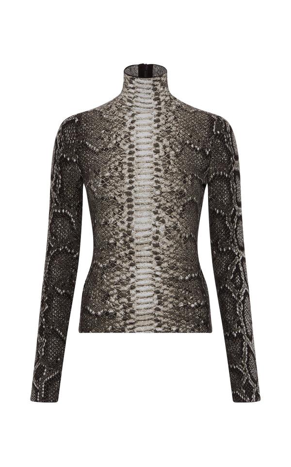 gabriela hearst Beda Knit Turtleneck in Greyscale Cashmere Silk