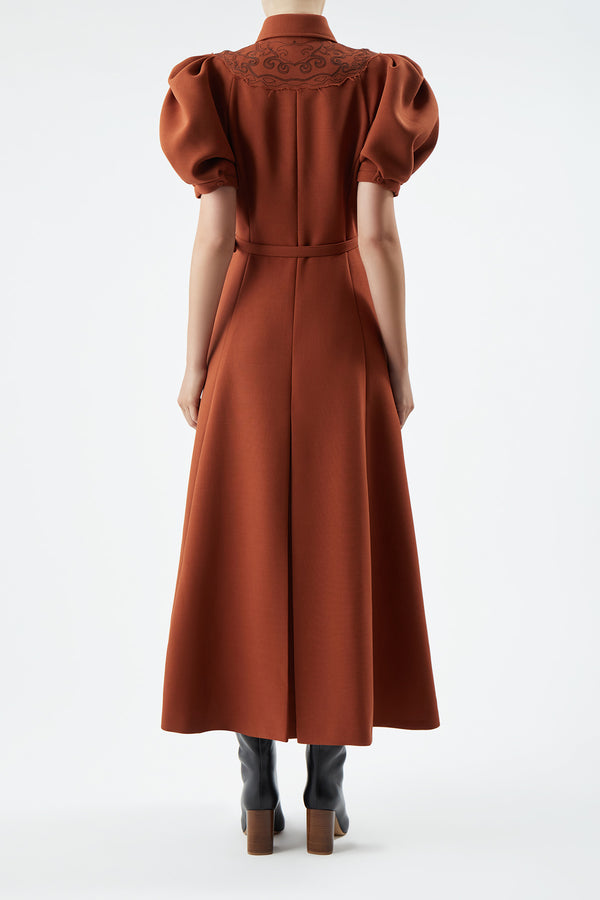 Gabriela Hearst Billy Dress In Red Clay Double-Face Wool Crepe
