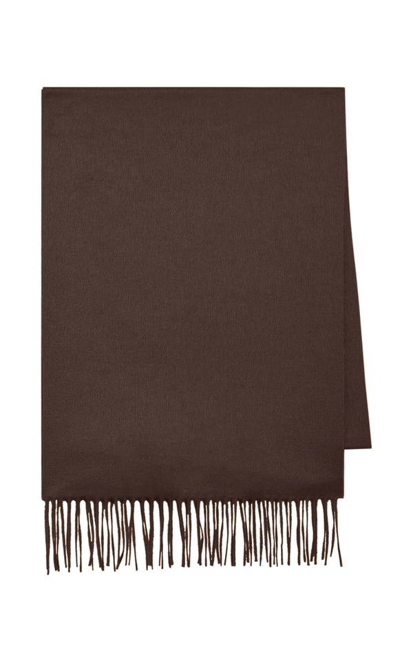 gabriela hearst Blaine Fringe Scarf in Chocolate Brushed Silk Cashmere