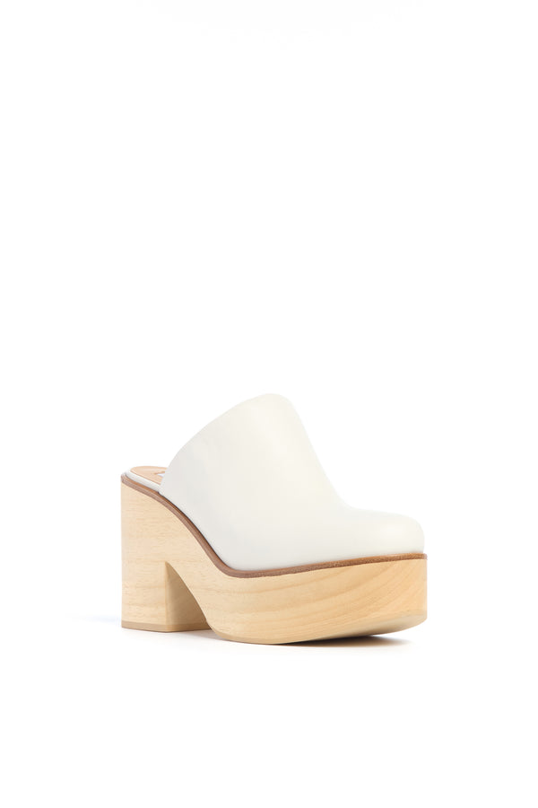 Gabriela Hearst Blake Platform Mule In Ivory Leather