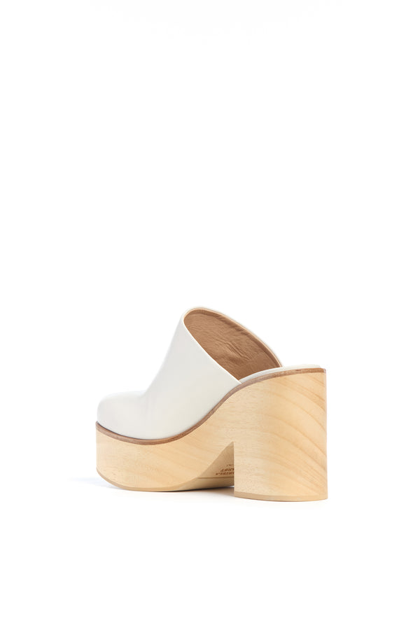 Gabriela Hearst Blake Platform Mule In Ivory Leather
