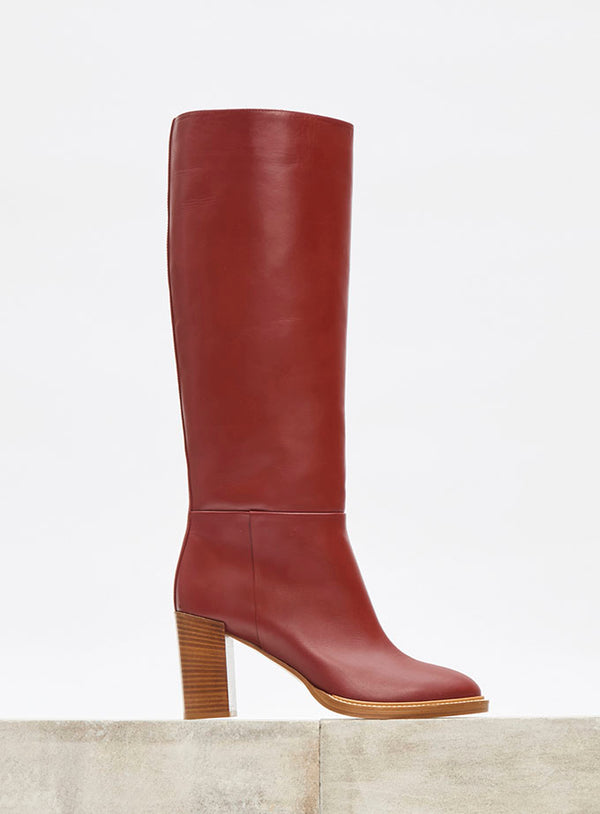 Gabriela Hearst Bocca Knee High Boot In Burnt Sienna Leather