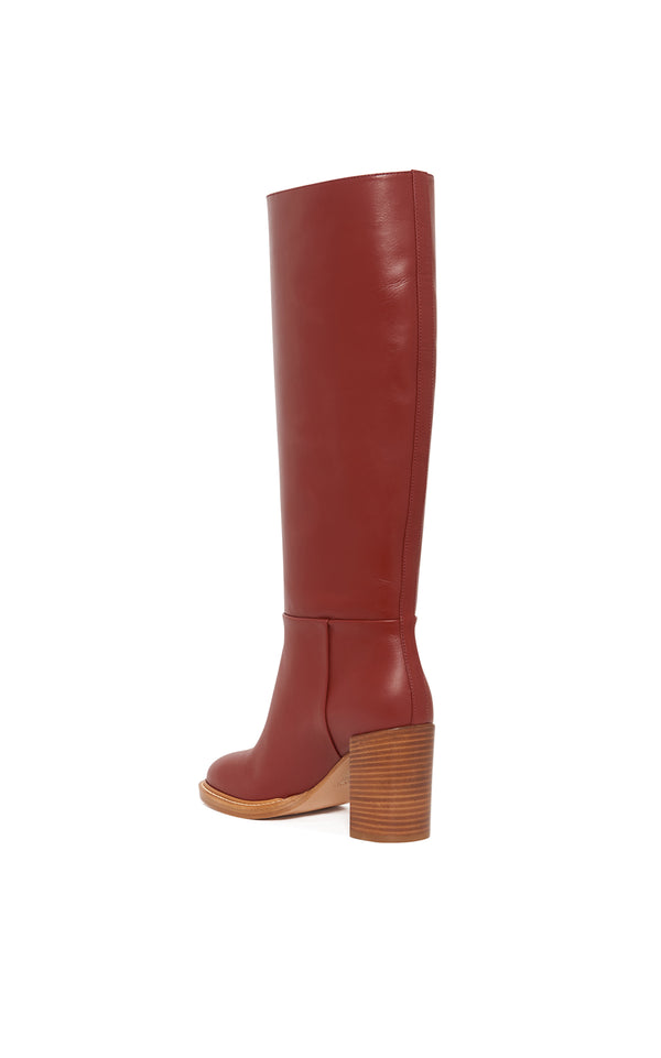 Gabriela Hearst Bocca Knee High Boot In Burnt Sienna Leather