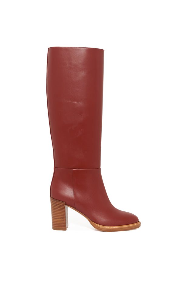 Gabriela Hearst Bocca Knee High Boot In Burnt Sienna Leather