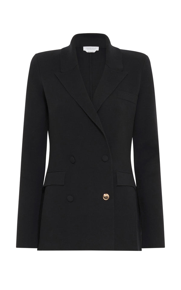 gabriela hearst Bowen Knit Jacket in Black Merino Wool Cashmere