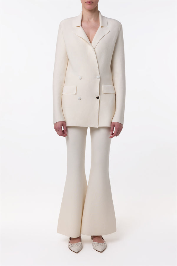 Gabriela Hearst Bowen Knit Jacket In Ivory Merino Wool Cashmere