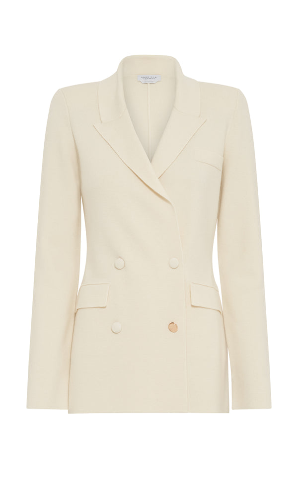 gabriela hearst Bowen Knit Jacket in Ivory Merino Wool Cashmere