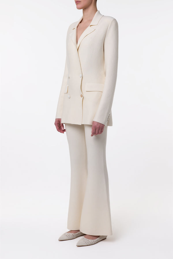 Gabriela Hearst Bowen Knit Jacket In Ivory Merino Wool Cashmere