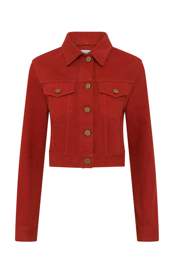 Gabriela Hearst Bronte Jacket In Antelope Orange Recycled Cotton Denim