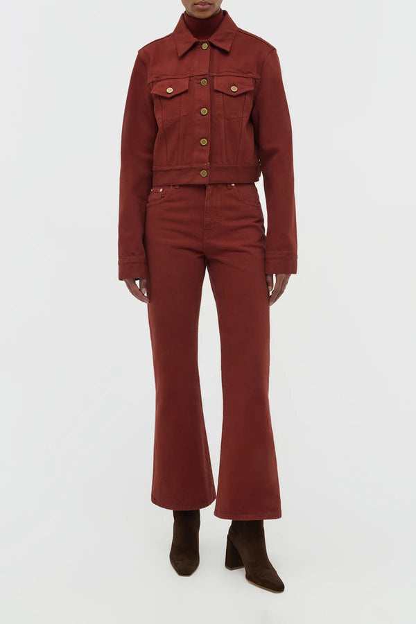 Gabriela Hearst Bronte Jacket In Burnt Sienna Recycled Cotton Denim