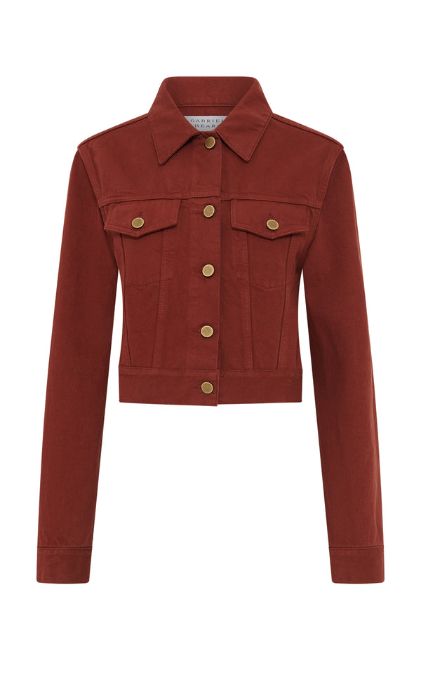 Gabriela Hearst Bronte Jacket In Burnt Sienna Recycled Cotton Denim