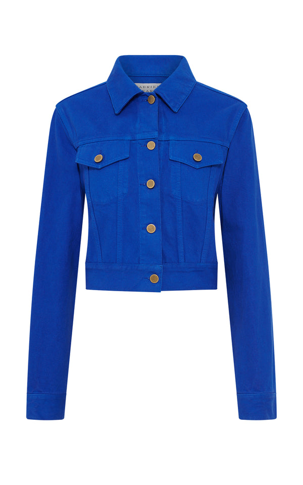 gabriela hearst Bronte Jacket in Cobalt Recycled Cotton Denim