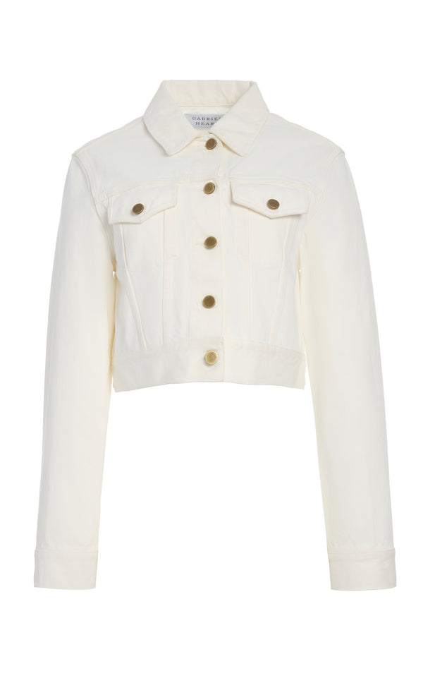 Gabriela Hearst Bronte Jacket In White Recycled Cotton Denim