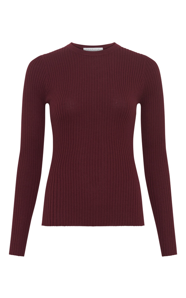 gabriela hearst Browning Knit Sweater in Bordeaux Cashmere Silk
