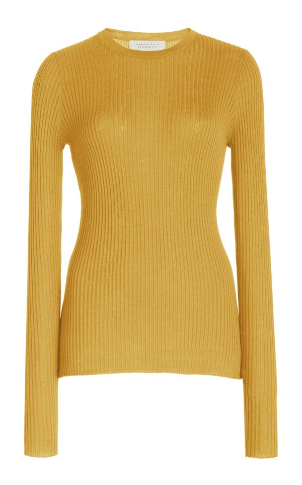 gabriela hearst Browning Knit Sweater in Golden Birch Cashmere Silk