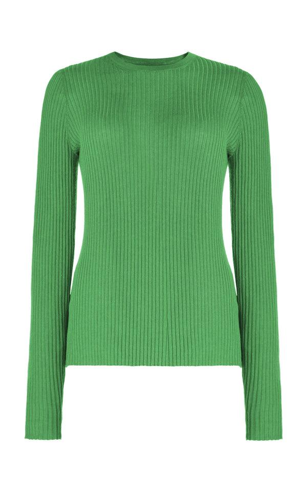 gabriela hearst Browning Knit Sweater in Peridot Green Cashmere Silk