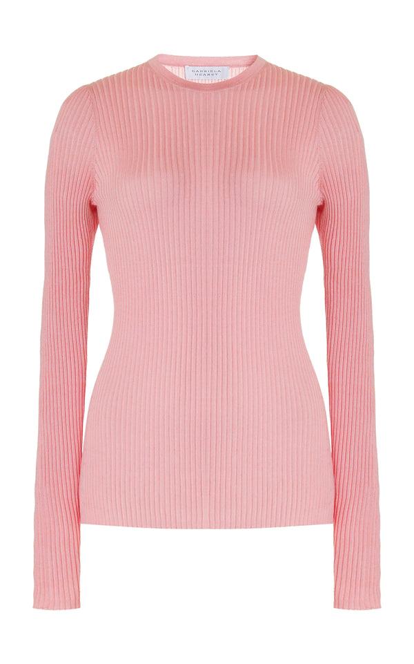 gabriela hearst Browning Knit Sweater in Rosa Cashmere Silk