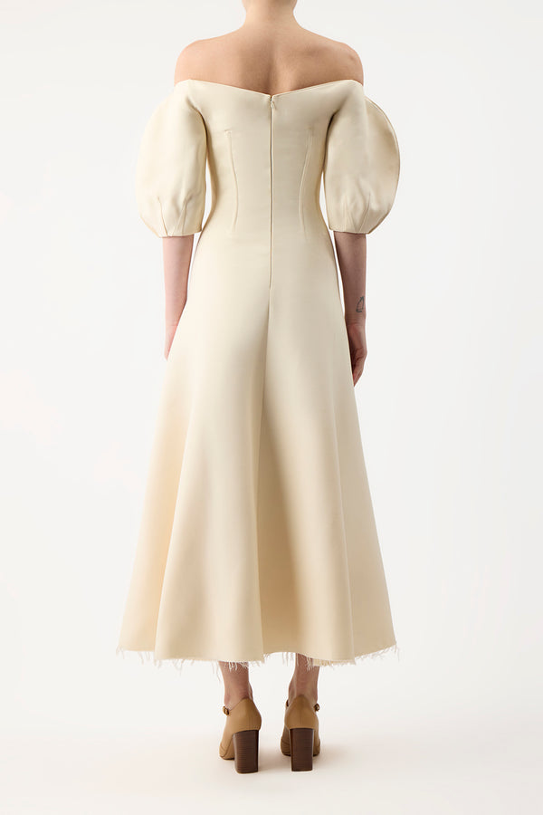 Gabriela Hearst Buisier Dress In Ivory Wool Silk Cady