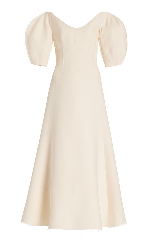 gabriela hearst Buisier Dress in Ivory Wool Silk Cady