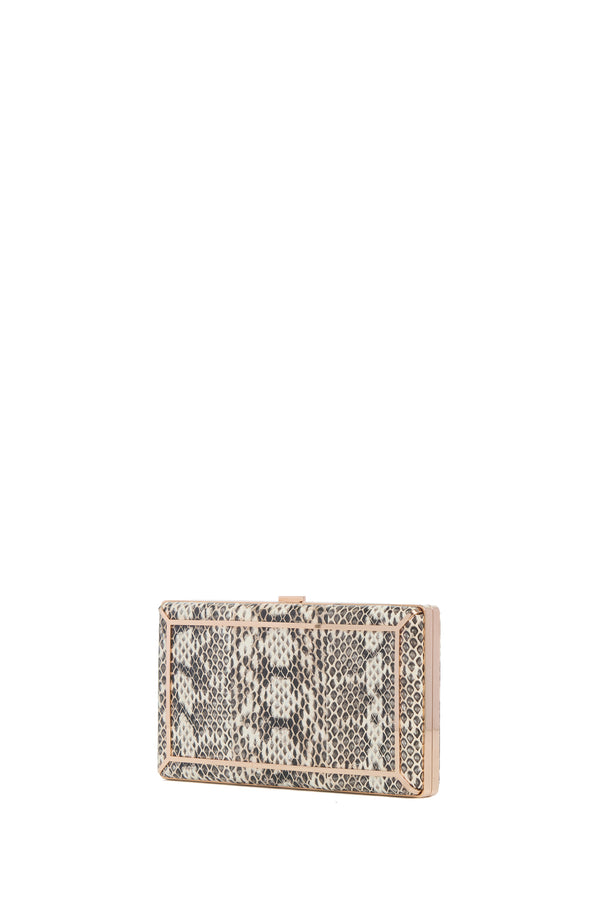 Gabriela Hearst Callas Clutch In Black & White Snakeskin